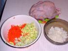 Курица в духовке фаршированная рисом с яблоками, грибами или черносливом